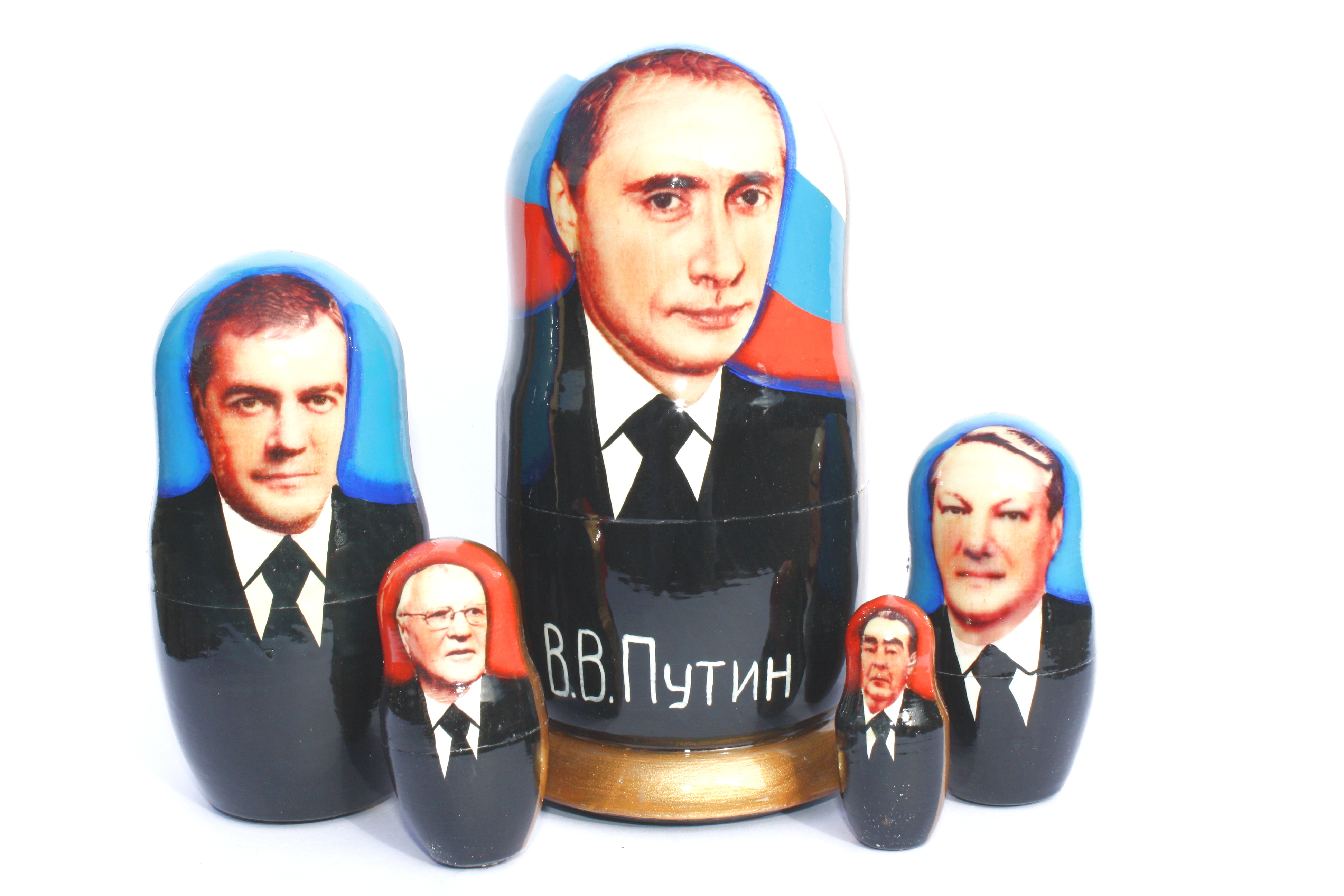 Nesting Dolls 5 ps Russian Presidents (Putin)