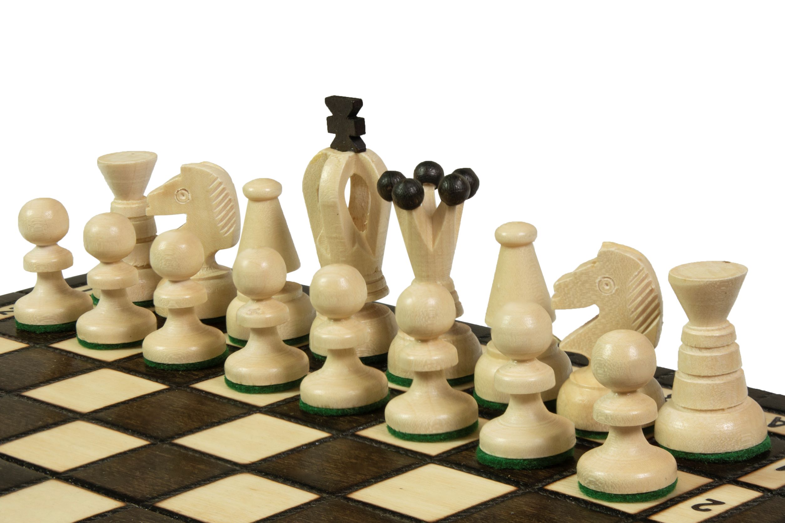 Handmade Wooden Chess Set - Small King's - Brown