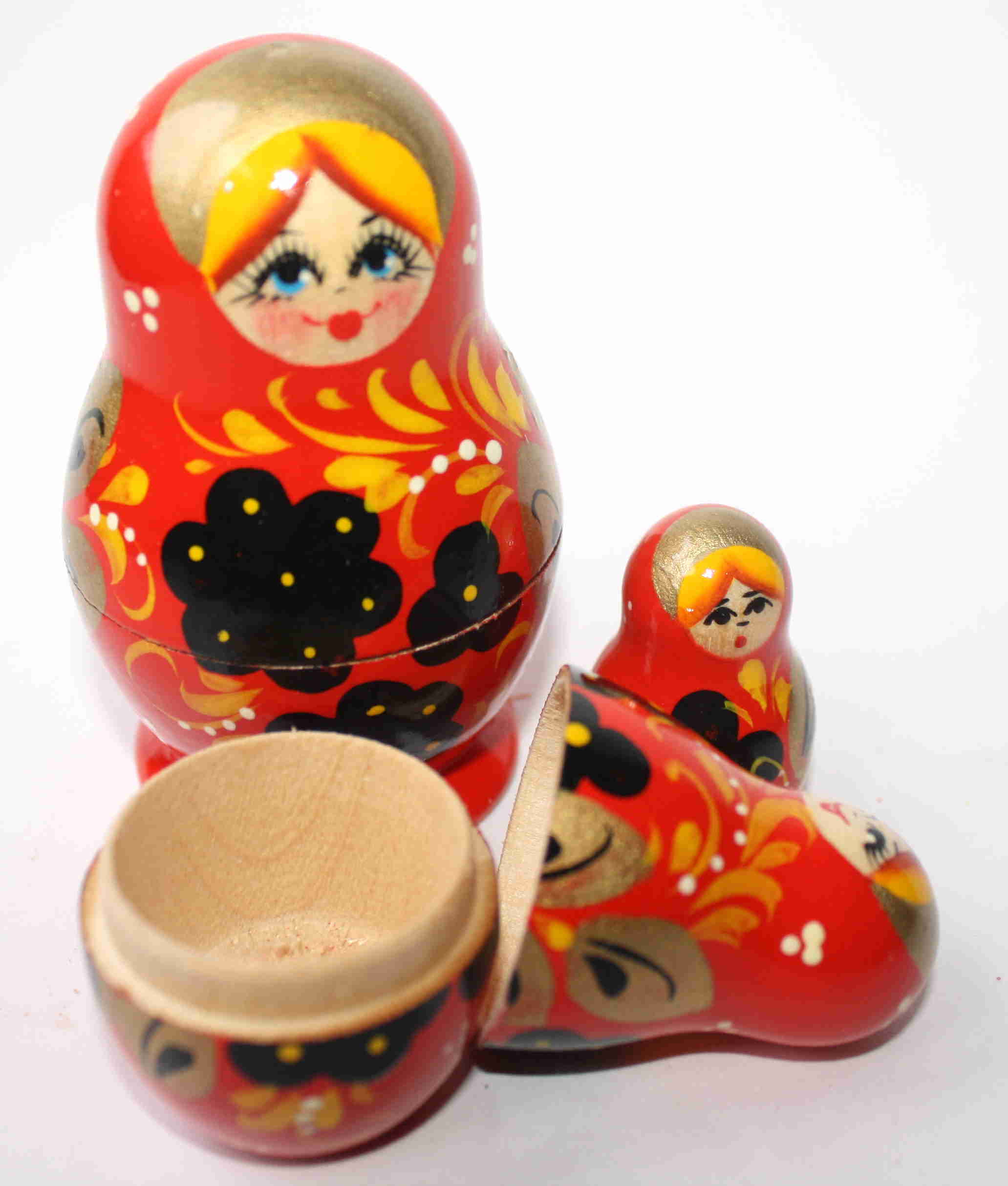 Artists Matryoshka Red lady with berries (5 nested set)