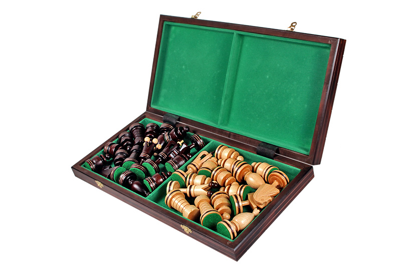 Handmade Wooden Chess Set– Kings with brass inlay