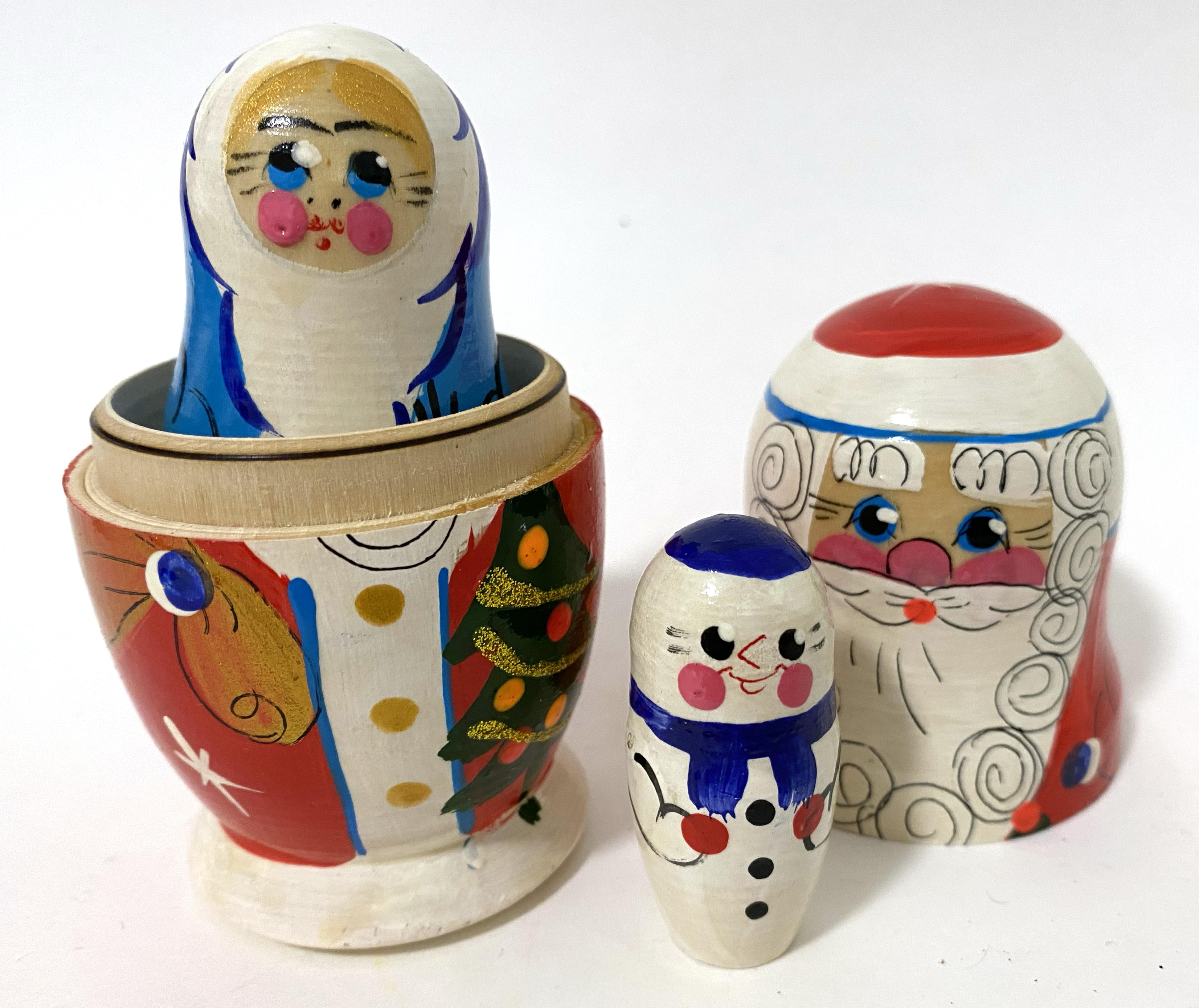 Xmas Matryoshka Santa set (3 nested set)
